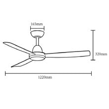 Quinn 122cm DC Ceiling Fan with Remote Control & LED
